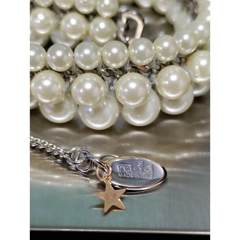 Rada' Italian made Exquisite Choker Adjustable Pearl 3 String - Picture 6 of 14